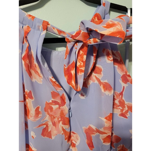 NWT Eliza J Floral Halter Maxi Dress with bottom Ruffle. Size 10. Lined. Beauty! - Picture 12 of 12